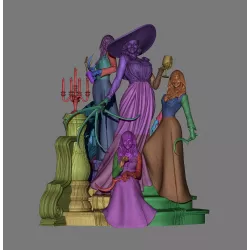 L’ensemble est conçu en résine haut de gamme, figurines et base comprises, garantissant solidité, finesse et rendu collector.