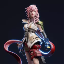 Figurine Lightning Final Fantasy XIII à peindre | Figurineàpeindre.fr