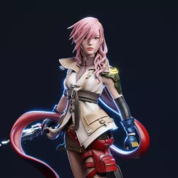 Figurine à peindre de Lightning, au design détaillé et fidèle à l’univers Final Fantasy.