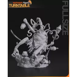 Le détail de la sculpture révèle un amas de bras, de textures organiques et de tissus usés d’un réalisme saisissant.
