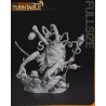 Le détail de la sculpture révèle un amas de bras, de textures organiques et de tissus usés d’un réalisme saisissant.