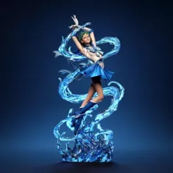 Sailor Mercury en pleine invocation de son pouvoir aquatique.