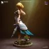 Profil latéral de la figurine Zelda, soulignant la posture gracieuse et le travail des volumes.