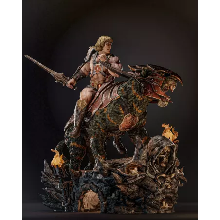 Figurine à peindre  He-man et Battle Cat Diorama
