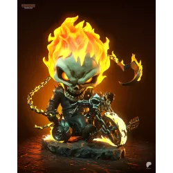 Quand la Justice de l'Enfer prend une pause café. Le Ghost Rider Chibi enflamme votre vitrine de collection