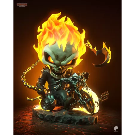 Quand la Justice de l'Enfer prend une pause café. Le Ghost Rider Chibi enflamme votre vitrine de collection