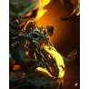 Figurine Ghost Rider Chibi à peindre – Moto flammes | Résine 3D