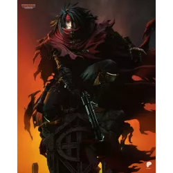 Le regard perçant de Vincent Valentine, la cape en lambeaux soulevée par le souffle de l'explosion derrière lui.