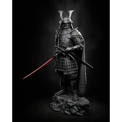 Figurine Darth Vader Samouraï résine à peindre – vue de face du casque kabuto et de l'armure