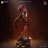 Présentation de trois-quarts de la figurine d'Alexstrasza, mettant en valeur le dynamisme des mèches de cheveux sculptées