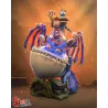 Gros plan sur les textures de la peau et les écailles du dragon bleu de Rayman