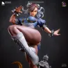 Gros plan dynamique sur le profil de Chun-Li en plein mouvement