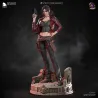 Vue de face de la statuette imprimée en 3D de Claire Redfield (Resident Evil Code Veronica) sur son socle