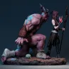 Statue Ogre Dragon Age avec détails des cornes et expression agressive