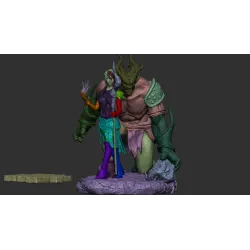 L diorama Morrigan Dragon Age modélisation 3D éclative