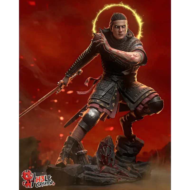 Coen, le Vespéral de Dawnwalker : vue d'ensemble de la sculpture 1/10 par Hell Creator