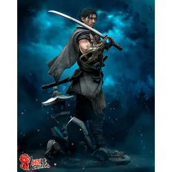 Statuette de collection de Miyamoto Musashi inspirée du jeu Onimusha: Way of the Sword,