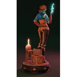Vue de dos chignon roux et bottes figurine Triss Merigold