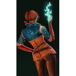 costume cuir orange et bleu figurine Triss Merigold
