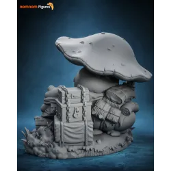 Des détails sculptés avec précision, de la cage de la lanterne rétro jusqu'aux sangles de son sac à dos.
