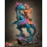 Figurine à peindre  Vue de profil trois-quarts avant mettant en valeur la complicité entre Princesse Donut et sa monture Mongo.