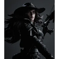 Regard d’acier sous le chapeau de Chasseuse.
