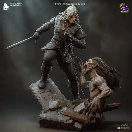 Garage Kit Résine Chasseur de Monstres & Strige | Figurine 3D