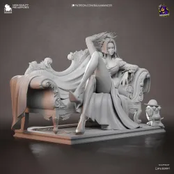 Le somptueux divan baroque et ses ornements, une pièce maîtresse pour ce diorama One Piece.