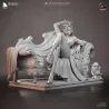 Le somptueux divan baroque et ses ornements, une pièce maîtresse pour ce diorama One Piece.